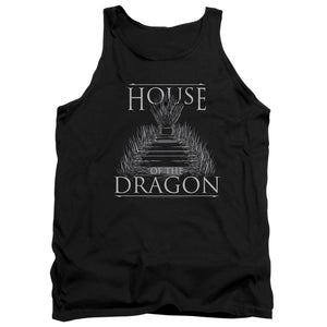 AN OFFCIALLY LICENSED HOUSE OF THE DRAGON SWORD THRONE ADULT UNISEX TANK TOP BLACK