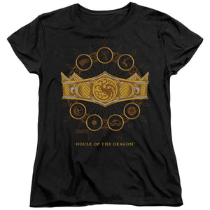 AN OFFCIALLY LICENSED HOUSE OF THE DRAGON CROWN WOMEN'S REGULAR FIT T-SHIRT BLACK