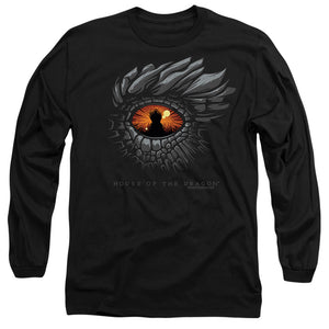 AN OFFCIALLY LICENSED HOUSE OF THE DRAGON EYE OF THE DRAGON MEN'S LONG SLEEVE T-SHIRT BLACK