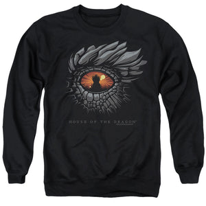 AN OFFCIALLY LICENSED HOUSE OF THE DRAGON EYE OF THE DRAGON ADULT UNISEX CREWNECK SWEATSHIRT BLACK