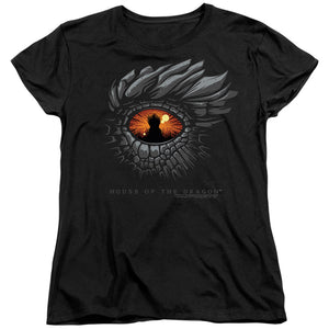 AN OFFCIALLY LICENSED HOUSE OF THE DRAGON EYE OF THE DRAGON WOMEN'S REGULAR FIT T-SHIRT BLACK