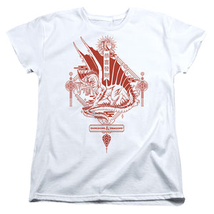 AN OFFCIALLY LICENSED DUNGEONS AND DRAGONS YEAR OF THE DRAGON RED LANTERN WOMEN'S REGULAR FIT T-SHIRT WHITE