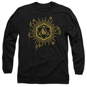 AN OFFCIALLY LICENSED DUNGEONS AND DRAGONS YEAR OF THE DRAGON LUCKY D20 MEN'S LONG SLEEVE T-SHIRT BLACK