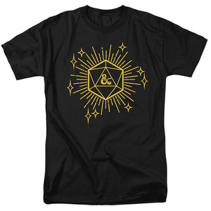 AN OFFCIALLY LICENSED DUNGEONS AND DRAGONS YEAR OF THE DRAGON LUCKY D20 MEN'S REGULAR FIT T-SHIRT BLACK