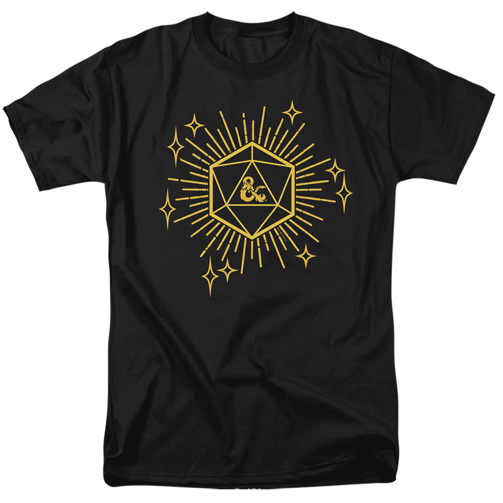 AN OFFCIALLY LICENSED DUNGEONS AND DRAGONS YEAR OF THE DRAGON LUCKY D20 MEN'S REGULAR FIT T-SHIRT BLACK