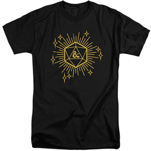 AN OFFCIALLY LICENSED DUNGEONS AND DRAGONS YEAR OF THE DRAGON LUCKY D20 MEN'S TALL FIT T-SHIRT BLACK