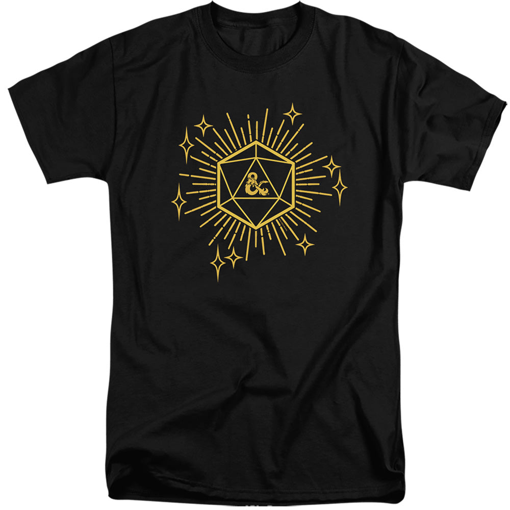 AN OFFCIALLY LICENSED DUNGEONS AND DRAGONS YEAR OF THE DRAGON LUCKY D20 MEN'S TALL FIT T-SHIRT BLACK
