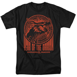 AN OFFCIALLY LICENSED DUNGEONS AND DRAGONS YEAR OF THE DRAGON STREET RED MEN'S REGULAR FIT T-SHIRT BLACK