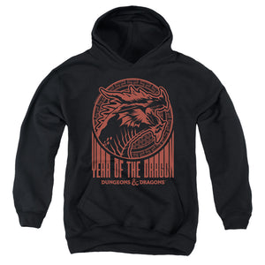 AN OFFCIALLY LICENSED DUNGEONS AND DRAGONS YEAR OF THE DRAGON STREET RED YOUTH HOODIE BLACK