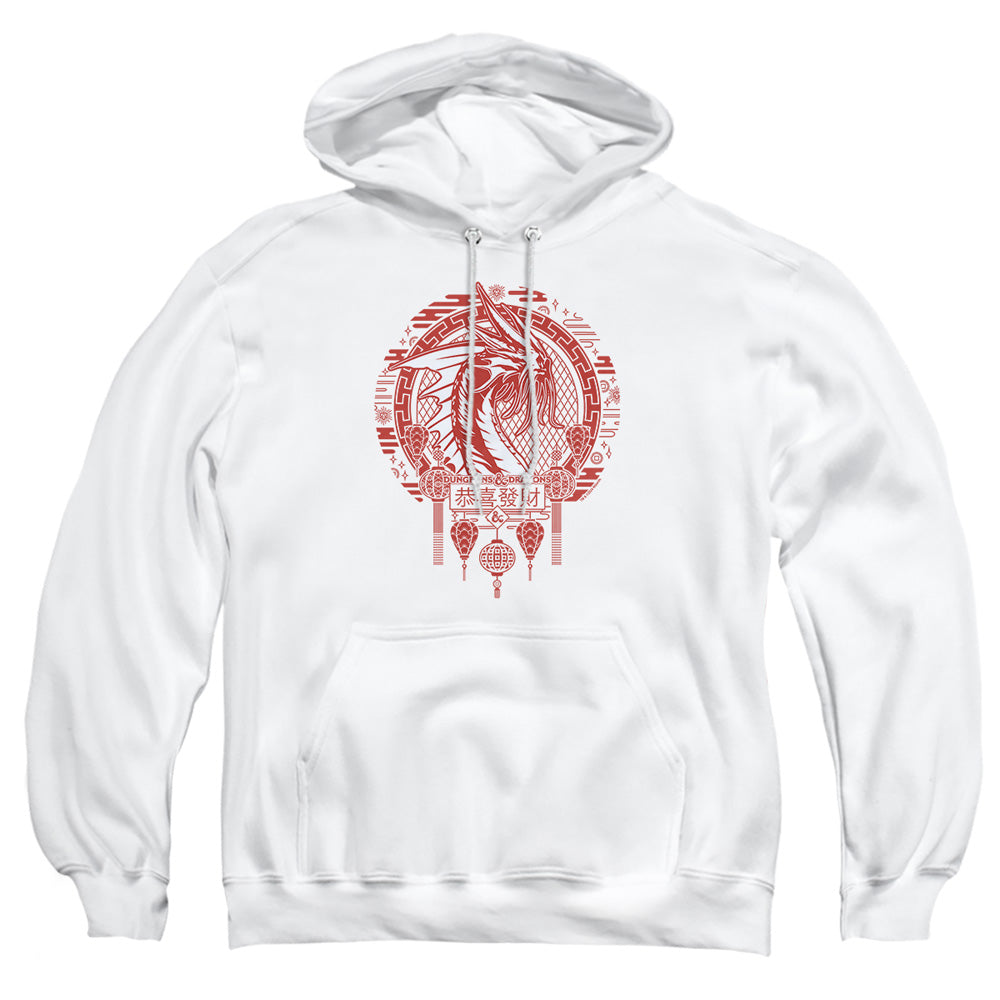 AN OFFCIALLY LICENSED DUNGEONS AND DRAGONS YEAR OF THE DRAGON BEAST IN THE CLOUDS ADULT UNISEX PULLOVER HOODIE WHITE