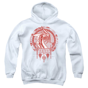 AN OFFCIALLY LICENSED DUNGEONS AND DRAGONS YEAR OF THE DRAGON BEAST IN THE CLOUDS YOUTH HOODIE WHITE
