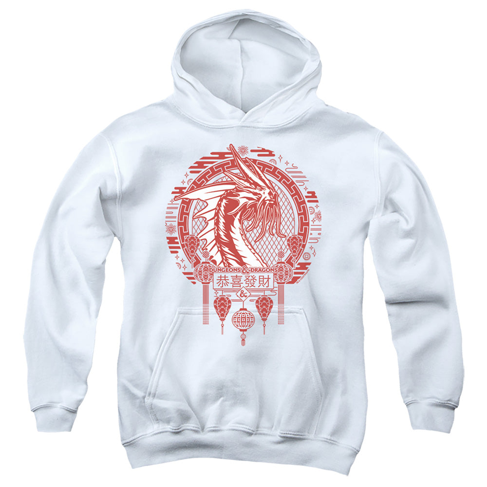 AN OFFCIALLY LICENSED DUNGEONS AND DRAGONS YEAR OF THE DRAGON BEAST IN THE CLOUDS YOUTH HOODIE WHITE