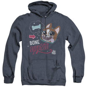 AN OFFCIALLY LICENSED LITTLEST PET SHOP BONE APPETIT ADULT UNISEX HEATHER PULLOVER HOODIE NAVY