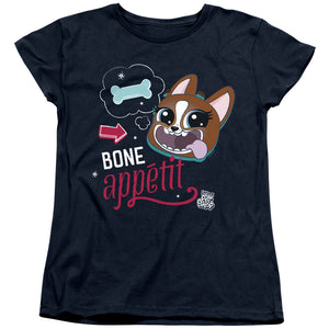 AN OFFCIALLY LICENSED LITTLEST PET SHOP BONE APPETIT WOMEN'S REGULAR FIT T-SHIRT NAVY