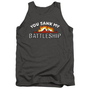 AN OFFCIALLY LICENSED BATTLESHIP SUNK ADULT UNISEX TANK TOP CHARCOAL