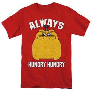 AN OFFCIALLY LICENSED HUNGRY HUNGRY HIPPOS HUNGRY MEN'S REGULAR FIT T-SHIRT RED