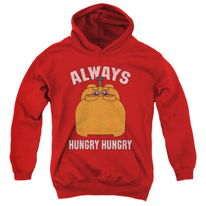 AN OFFCIALLY LICENSED HUNGRY HUNGRY HIPPOS HUNGRY YOUTH HOODIE RED