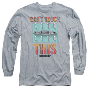 AN OFFCIALLY LICENSED BATTLESHIP CANT TOUCH THIS MEN'S LONG SLEEVE T-SHIRT ATHLETIC HEATHER