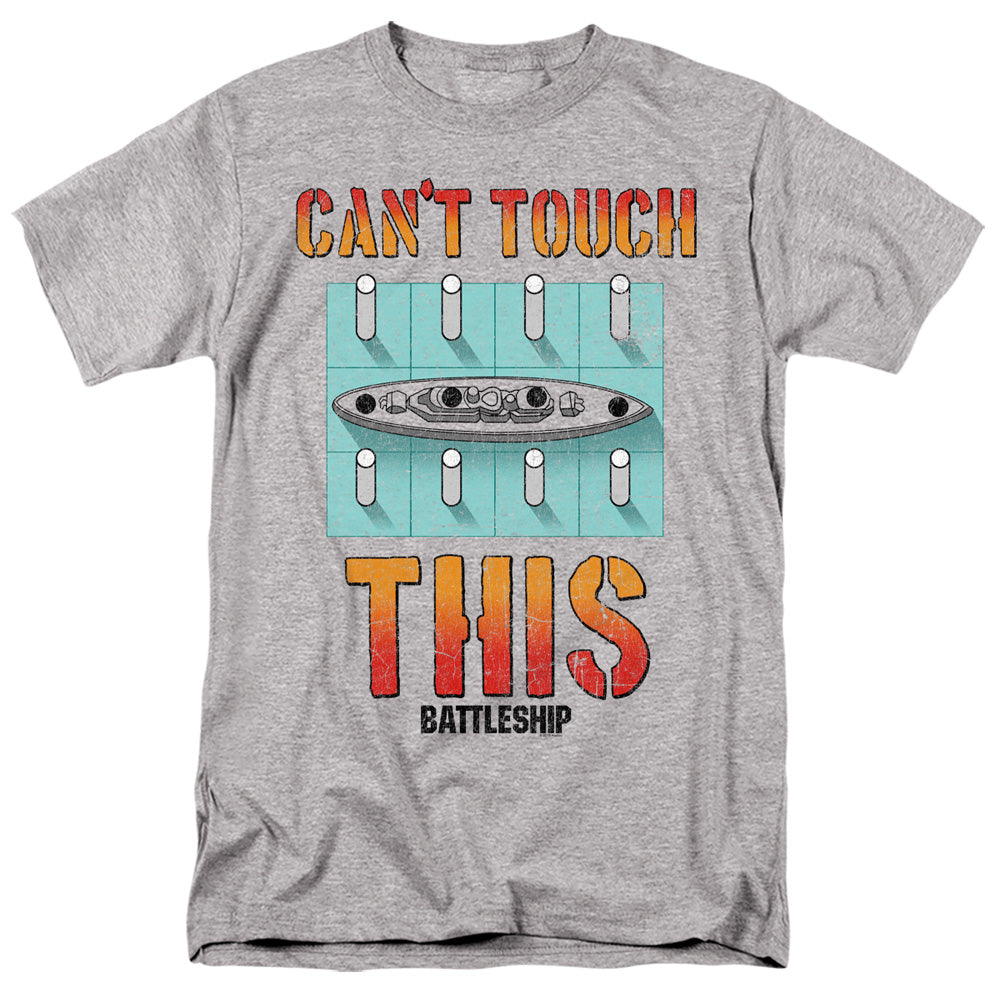 AN OFFCIALLY LICENSED BATTLESHIP CANT TOUCH THIS MEN'S REGULAR FIT T-SHIRT ATHLETIC HEATHER