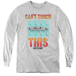 AN OFFCIALLY LICENSED BATTLESHIP CANT TOUCH THIS YOUTH LONG SLEEVE T-SHIRT ATHLETIC HEATHER