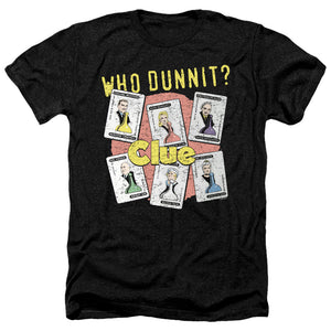 AN OFFCIALLY LICENSED CLUE WHO DUNNIT MEN'S HEATHER T-SHIRT CHARCOAL