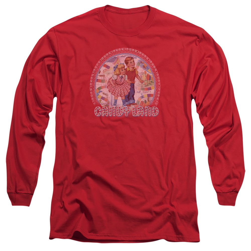 AN OFFCIALLY LICENSED CANDY LAND CANDY LAND MEN'S LONG SLEEVE T-SHIRT RED