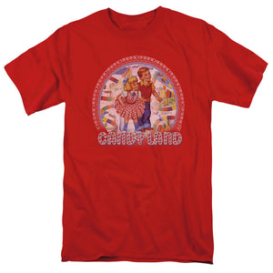 AN OFFCIALLY LICENSED CANDY LAND CANDY LAND MEN'S REGULAR FIT T-SHIRT RED