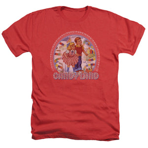 AN OFFCIALLY LICENSED CANDY LAND CANDY LAND MEN'S HEATHER T-SHIRT RED