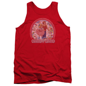 AN OFFCIALLY LICENSED CANDY LAND CANDY LAND ADULT UNISEX TANK TOP RED