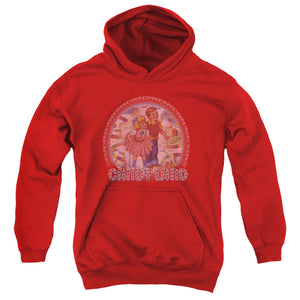 AN OFFCIALLY LICENSED CANDY LAND CANDY LAND YOUTH HOODIE RED