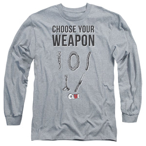 AN OFFCIALLY LICENSED CLUE CHOOSE MEN'S LONG SLEEVE T-SHIRT ATHLETIC HEATHER