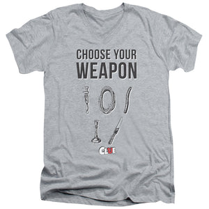 AN OFFCIALLY LICENSED CLUE CHOOSE MEN'S V-NECK T-SHIRT ATHLETIC HEATHER