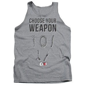 AN OFFCIALLY LICENSED CLUE CHOOSE ADULT UNISEX TANK TOP ATHLETIC HEATHER
