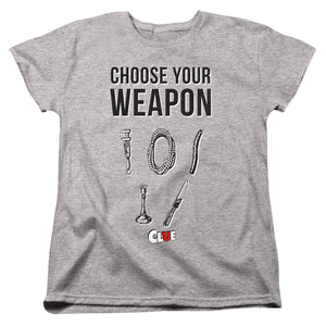 AN OFFCIALLY LICENSED CLUE CHOOSE WOMEN'S REGULAR FIT T-SHIRT ATHLETIC HEATHER