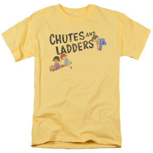 AN OFFCIALLY LICENSED CHUTES AND LADDERS LOGO MEN'S REGULAR FIT T-SHIRT BANANA
