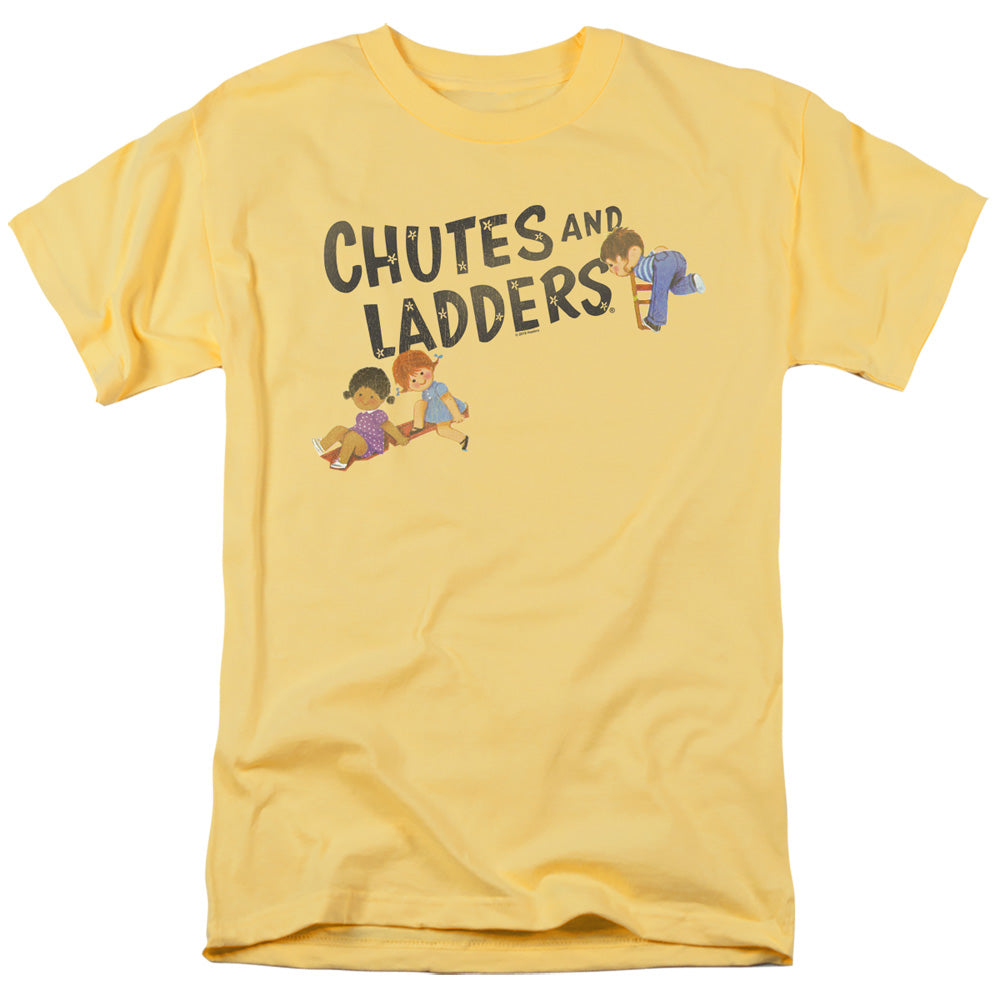 AN OFFCIALLY LICENSED CHUTES AND LADDERS LOGO MEN'S REGULAR FIT T-SHIRT BANANA