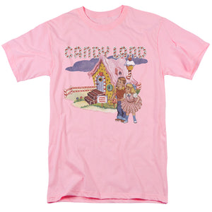 AN OFFCIALLY LICENSED CANDY LAND COTTON CANDY LAND MEN'S REGULAR FIT T-SHIRT PINK