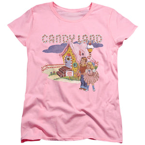 AN OFFCIALLY LICENSED CANDY LAND COTTON CANDY LAND WOMEN'S REGULAR FIT T-SHIRT PINK