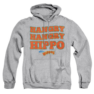 AN OFFCIALLY LICENSED HUNGRY HUNGRY HIPPOS HANGRY ADULT UNISEX PULLOVER HOODIE ATHLETIC HEATHER