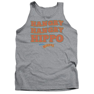 AN OFFCIALLY LICENSED HUNGRY HUNGRY HIPPOS HANGRY ADULT UNISEX TANK TOP ATHLETIC HEATHER