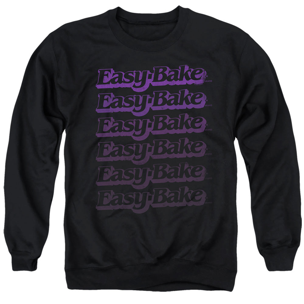 AN OFFCIALLY LICENSED EASY BAKE OVEN FADED ADULT UNISEX CREWNECK SWEATSHIRT BLACK