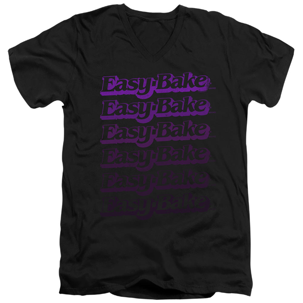 AN OFFCIALLY LICENSED EASY BAKE OVEN FADED MEN'S V-NECK T-SHIRT BLACK