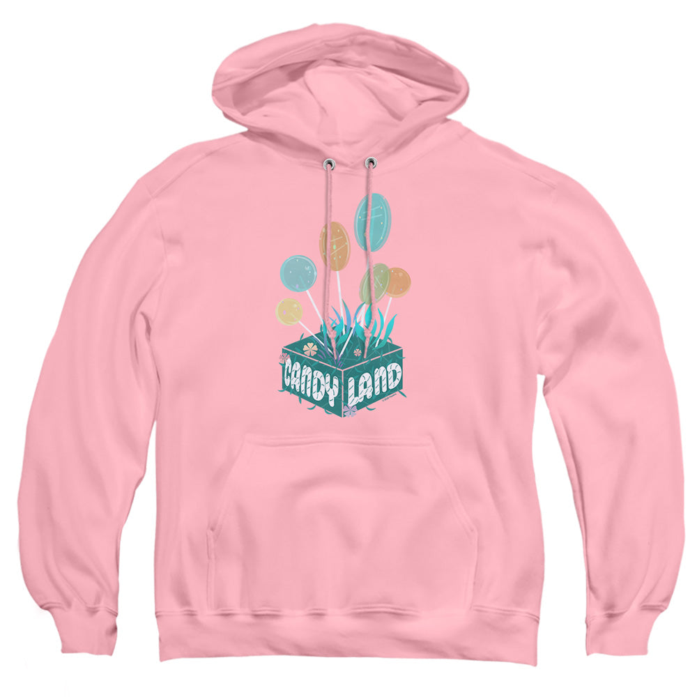 AN OFFCIALLY LICENSED CANDY LAND ISOMETRIC LOLLIPOP BLOCK ADULT UNISEX PULLOVER HOODIE PINK