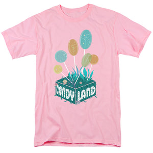 AN OFFCIALLY LICENSED CANDY LAND ISOMETRIC LOLLIPOP BLOCK MEN'S REGULAR FIT T-SHIRT PINK