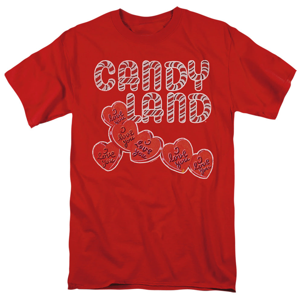 AN OFFCIALLY LICENSED CANDY LAND I LOVE YOU MEN'S REGULAR FIT T-SHIRT RED