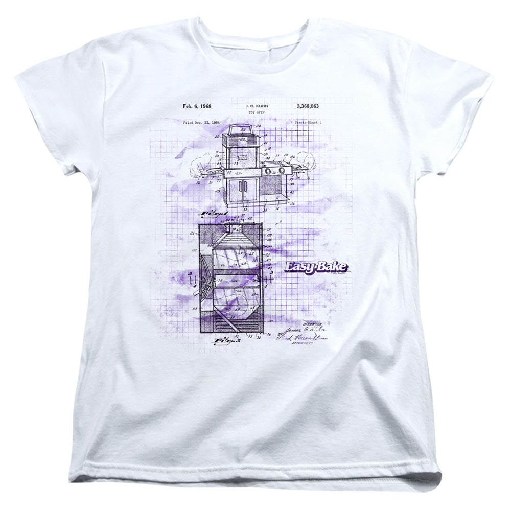 AN OFFCIALLY LICENSED EASY BAKE OVEN EASY BAKE PATENT WOMEN'S REGULAR FIT T-SHIRT WHITE