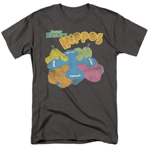 AN OFFCIALLY LICENSED HUNGRY HUNGRY HIPPOS READY TO PLAY MEN'S REGULAR FIT T-SHIRT CHARCOAL