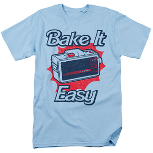 AN OFFCIALLY LICENSED EASY BAKE OVEN BAKE IT EASY MEN'S REGULAR FIT T-SHIRT LIGHT BLUE