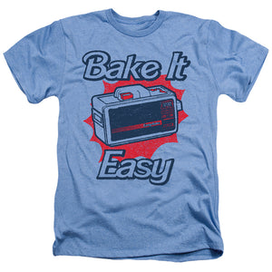 AN OFFCIALLY LICENSED EASY BAKE OVEN BAKE IT EASY MEN'S HEATHER T-SHIRT LIGHT BLUE