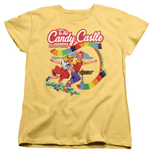 AN OFFCIALLY LICENSED CANDY LAND TO THE CANDY CASTLE WOMEN'S REGULAR FIT T-SHIRT BANANA